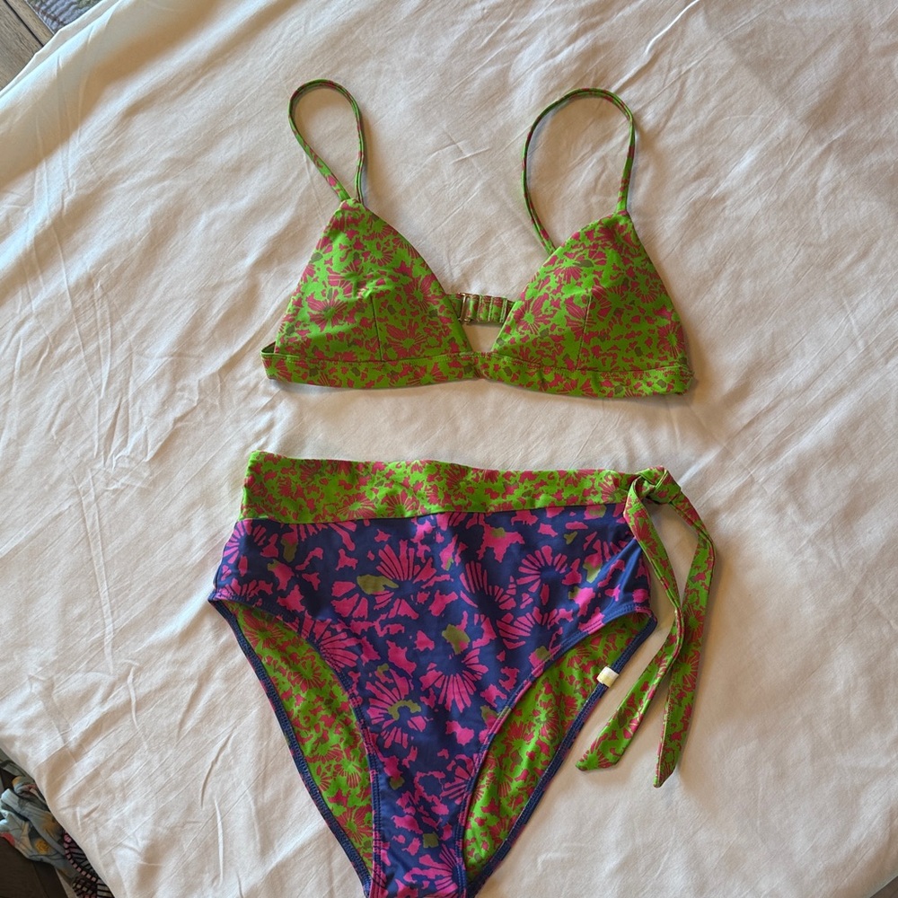 Summersalt Green and Pink Floral Bikini